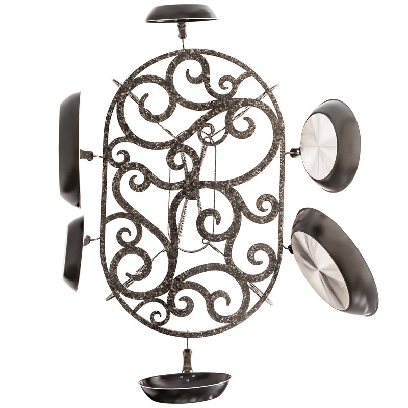 38" Long Neo 6 Light Pot Rack, Gray, 68" H x 24" W x 38" D