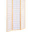 Paravent à 3 panneaux, fini naturel, bois d'hévéa et tissu avec panneau en papier blanc, 176 cm de haut, 132 cm de large, paravent pliant à diffusion douce pour la séparation de l'espace, finition sur tissu de pin.
