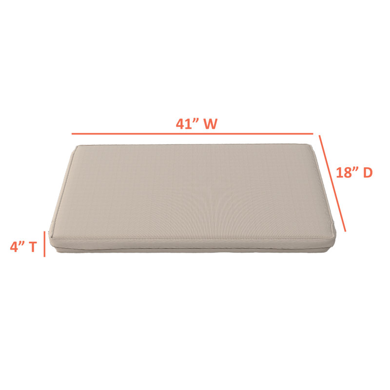Polyester Box Cushion Sofa Slipcover, Beige Polyester, 45.7cm H x 104.1cm W x 10.2cm D