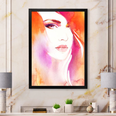 Œuvre d'art rose sur toile rose