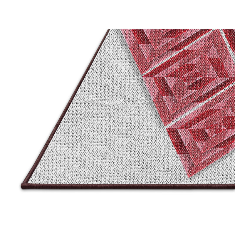 Tapis rouge/vert à motifs, Rectangle 4 pi x 6 pi