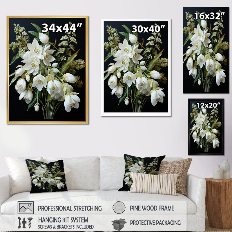 " Snowdrops Minimalism Dream I ", Wrapped Canvas, 20" H x 12" W