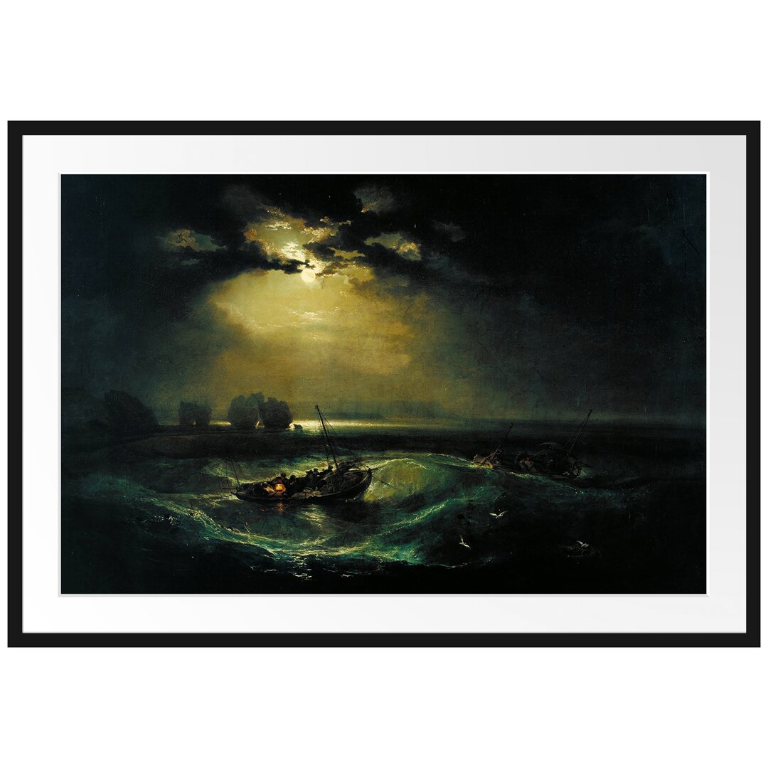 Gerahmter Kunstdruck Fishermen at Sea von William Turner