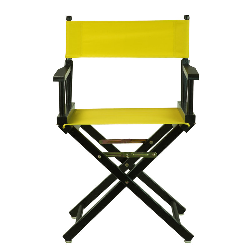 18" Folding Director Chair, Yellow, Black