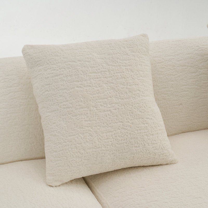 Canapé polyvalent en chenille de grain de bois avec méridienne et coussins pour la maison