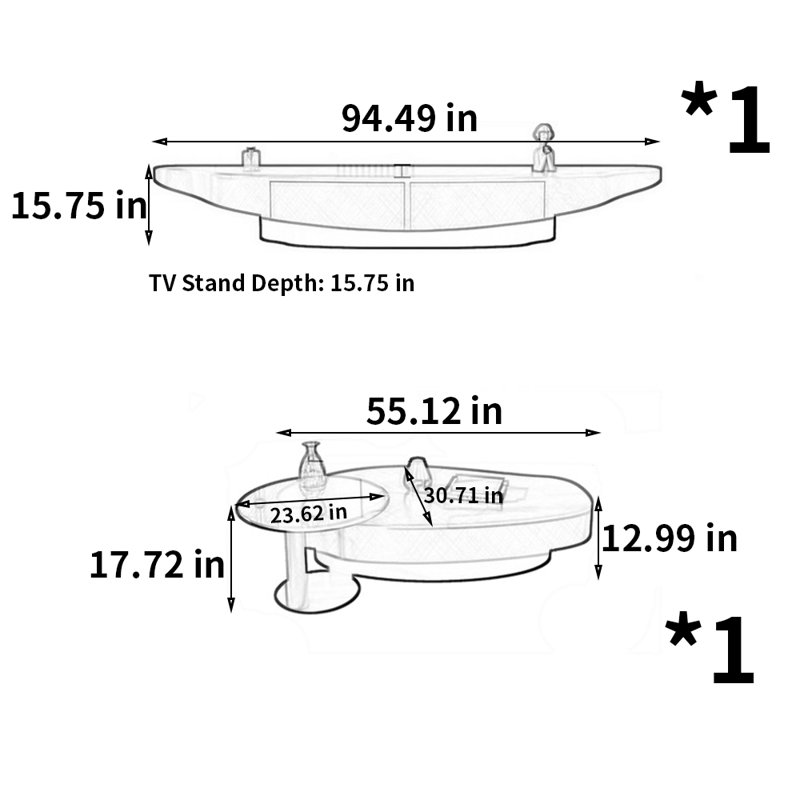 Ensemble de tables basses modernes et minimalistes