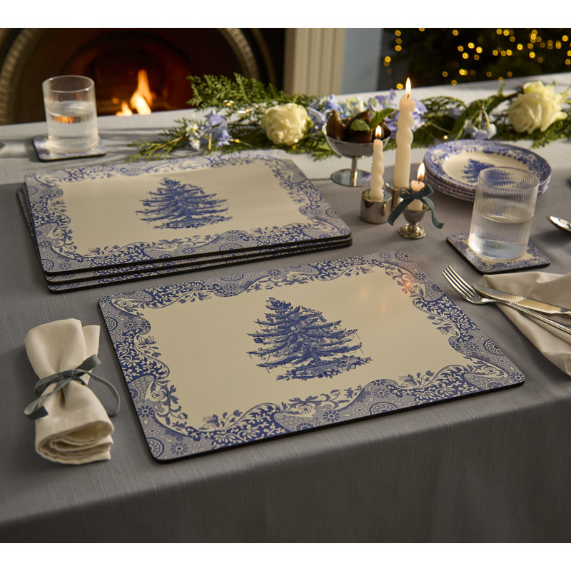 Blue Italian Christmas MDF, Cork Backed