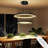 Laroderick 2-light Matte Black Tiered LED Simple Chandelier, 23.6"H x 23.6"W, Dimmable