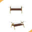 Table basse rectangulaire avec plateau en verre trempé et tablette en bois aggloméré, table moderne pour le salon-26688835-26688846