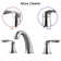 2PCS 8" Sink Faucet,Widespread Zinc Alloy+Plastic 3 Hole, Pop Up Drain and cUPC Lead-Free Hose