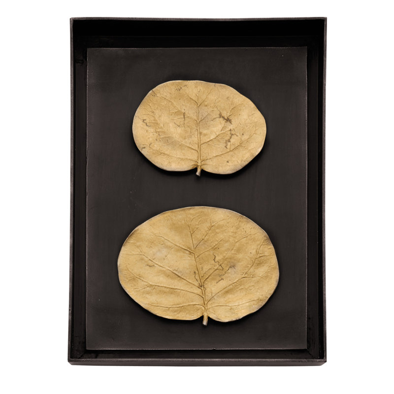 Botanical Leaf Shadow Box, Gold