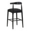 Tabouret de bar en tissu noir (ensemble de 2)-932194765-932194764