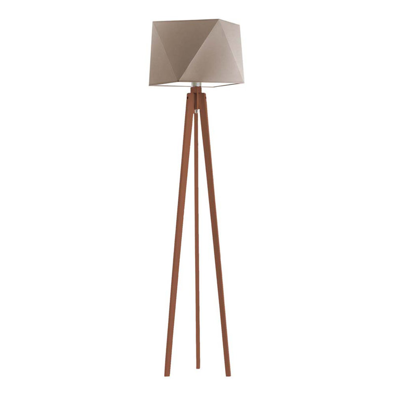 Artis 151 H cm Tripod Floor Lamp, Beige, Mahogany