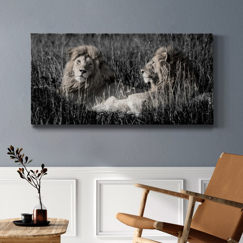 Mara Lions - reproduction sur toile tendue, H 40 po x l 20 po x P 1,5 po