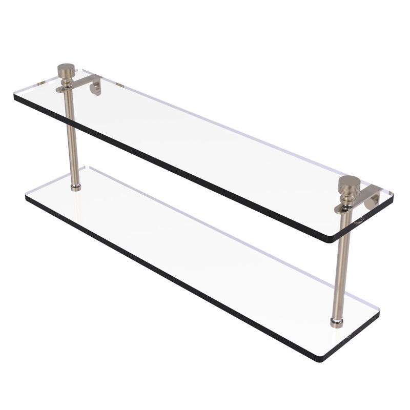 Ballenas 2 Piece Tiered Shelf, 22", Antique Pewter