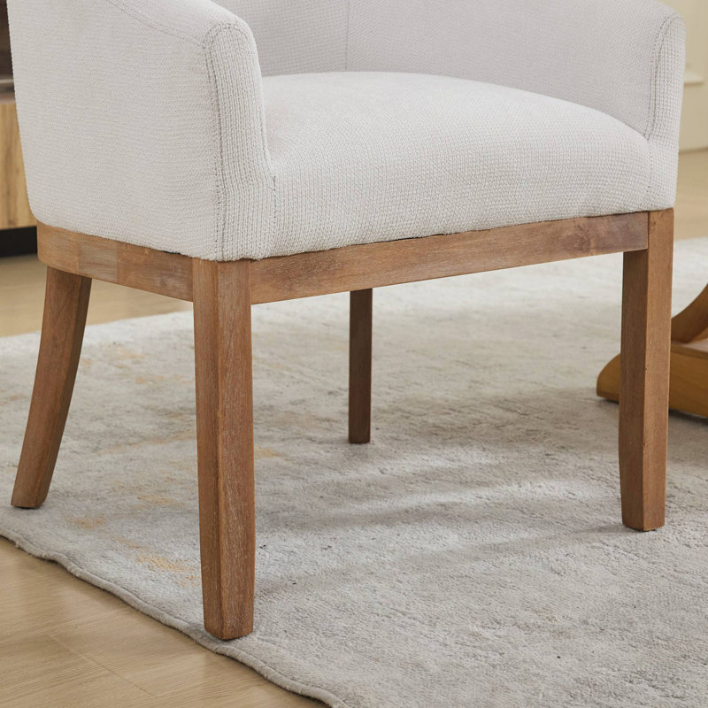 Chaise de salle à manger rembourrée avec accoudoirs, fauteuil d'appoint l 19,32 po pour le salon, Beige