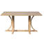 Table de salle à manger TREXM en bois massif pour 6 personnes, 152 cm (60 po), style rustique, avec piètement à tréteaux et pieds incurvés, finition chêne naturel, idéale pour la cuisine et la maison.
