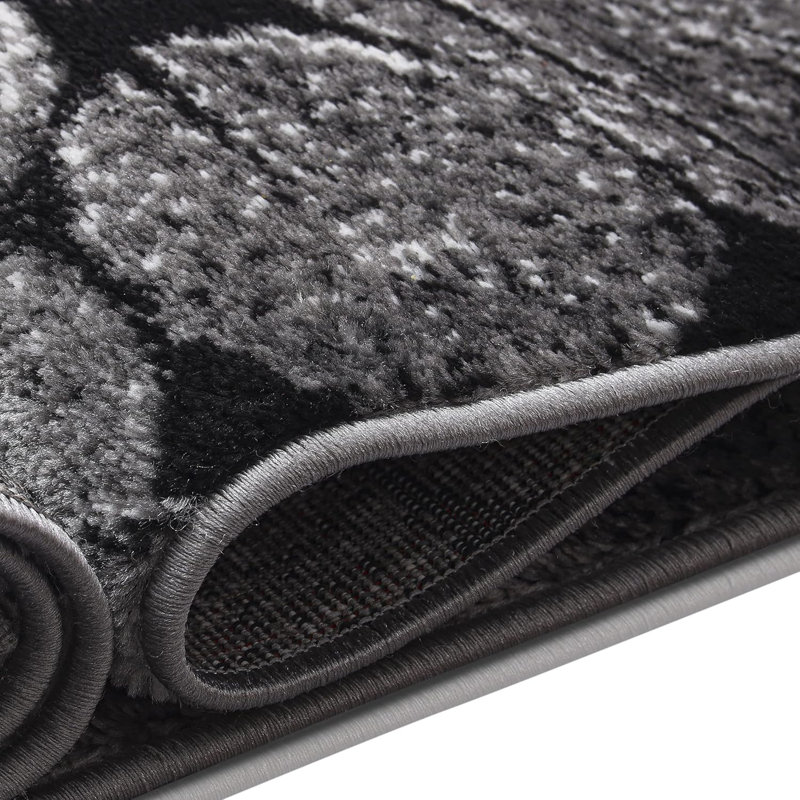 Halesowen Machine Woven Grey Indoor Rug, Rectangle 80 x 150 cm