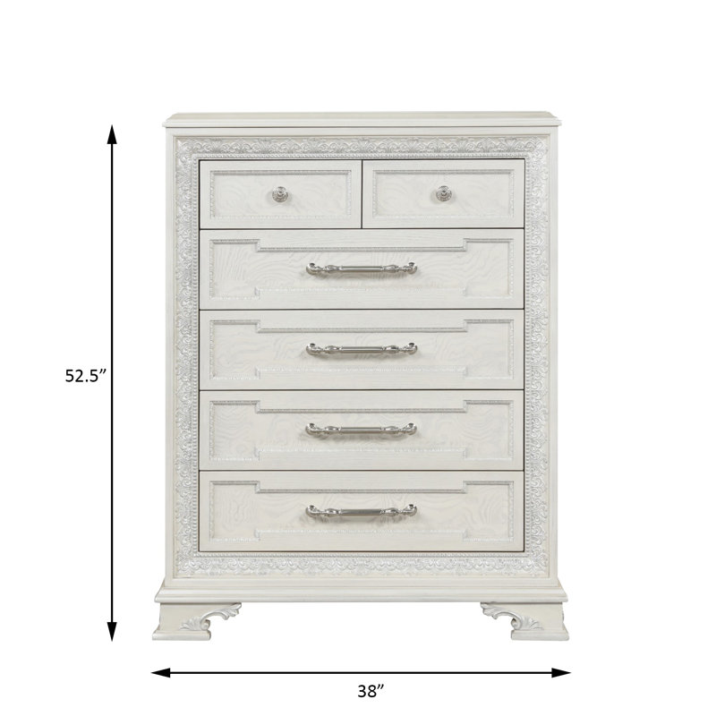 Commode traditionnelle Stella Mia, blanc crème