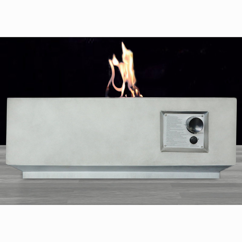 Fiber Reinforced Concrete Propane/Natural Gas Fire Pit Table, Gray