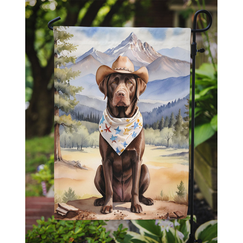 Drapeau Cowboy Welcome Garden, Labrador Retriever brun