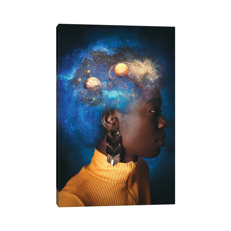 Afro Universe by Marischa Becker - Wrapped Canvas Gallery-Wrapped Canvas Giclée, 20.32 cm H x 30.48 cm W
