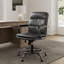Chaise de travail rétro en similicuir brun-778236649