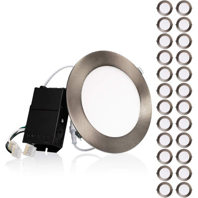 13.5W 6-Inch Ultra-Thin LED Recessed Light with J-Box, 4000K Cool , Dimmable Slim Panel Downlight