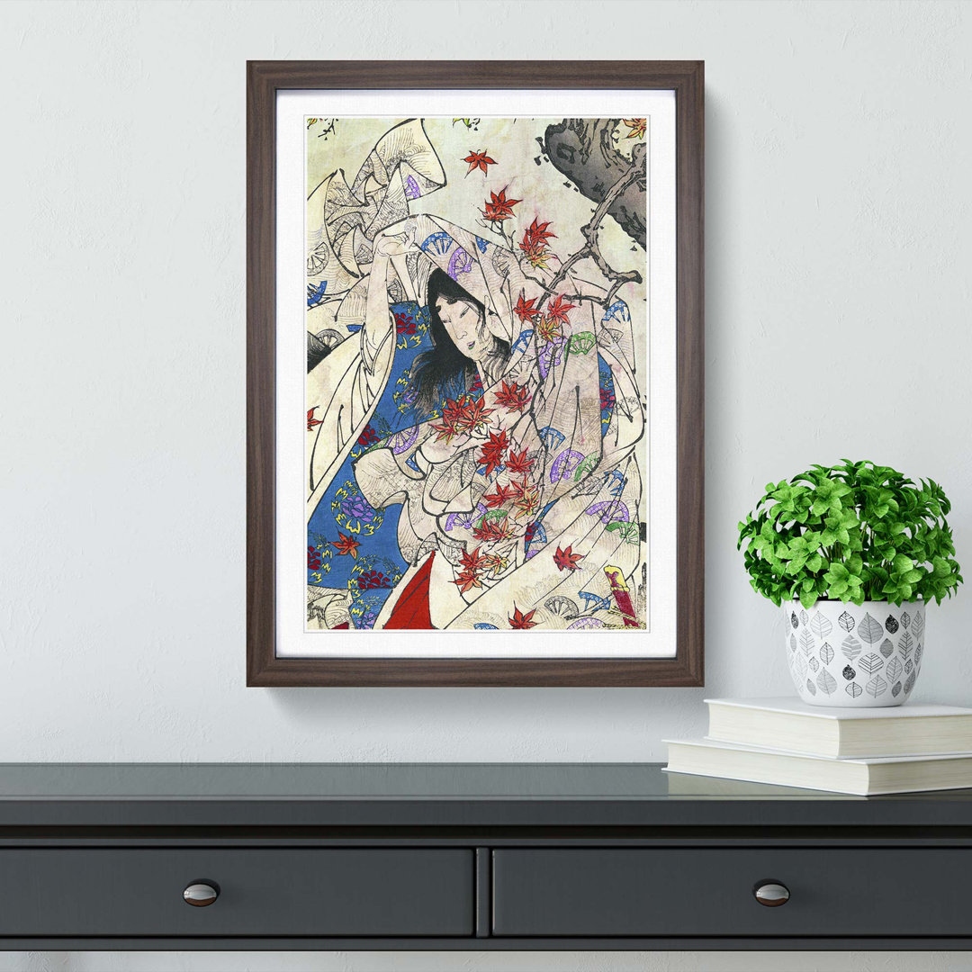 Autumn in Sumiyoshi by Tsukioka Yoshitoshi - Framed Print