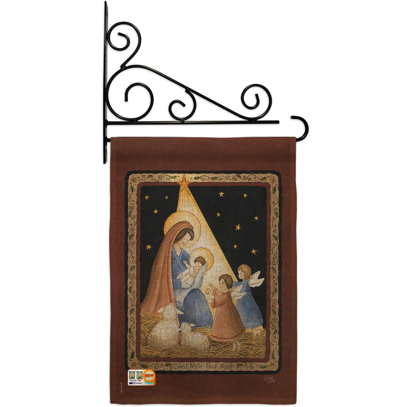 Le lord est né en toile jute à l’impression crèchee en toile jute, décoratives, de 2 côtés 19 po x 13 po. drapeau de jardin