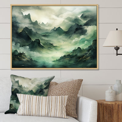 «Mountains Green Percolated Peaks I», reproduction d'art sur montagnes