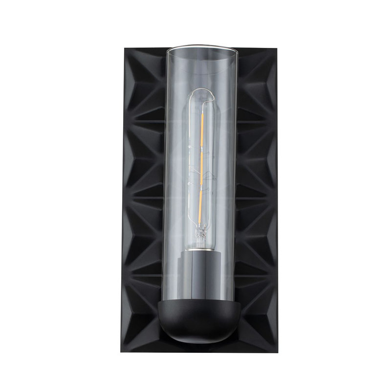 Alpha Iron Metal Armed Wall Sconce, Matte Black
