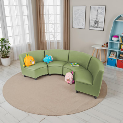 Chaises de coin modulaires Kid Comfort, ensemble de 4, vert fougère