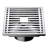 FINE FIXTURES Square Shower Floor Drain, 4 inch Slotted Grate Design, 10-Gauge 304 Stainless Steel, Center Outlet, Fast Drainage, Hair Strainer Included-126703045