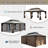 Patrick Outdoor 14x24FT Hardtop Gazebo with Gutter System, Curtains & Netting-112596329