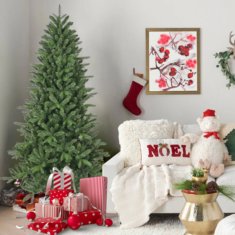Arbre de Noël articulé artificiel 6 pi avec aiguilles mixtes en PE + PVC et métal
