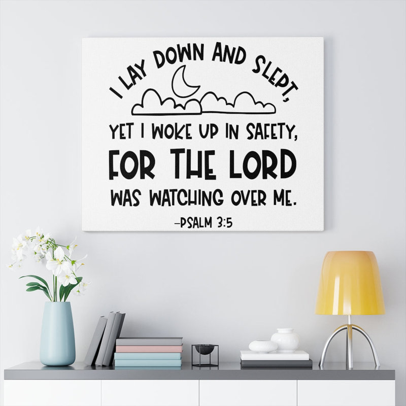 For the Lord Psalm 3:5 1 Piece Wrapped Canvas Wall Art, 30cm H x 41cm W