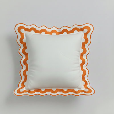 400TC U Shape Applique Scalloped Embroidery Cotton Euro Sham