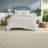 Elegant Tufted Cotton Bedding Sets, Off-white, Style
