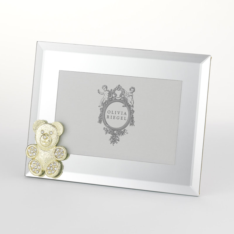 Teddy Bear 4" x 6" Picture Frame, Gold/White, 5" x 7"