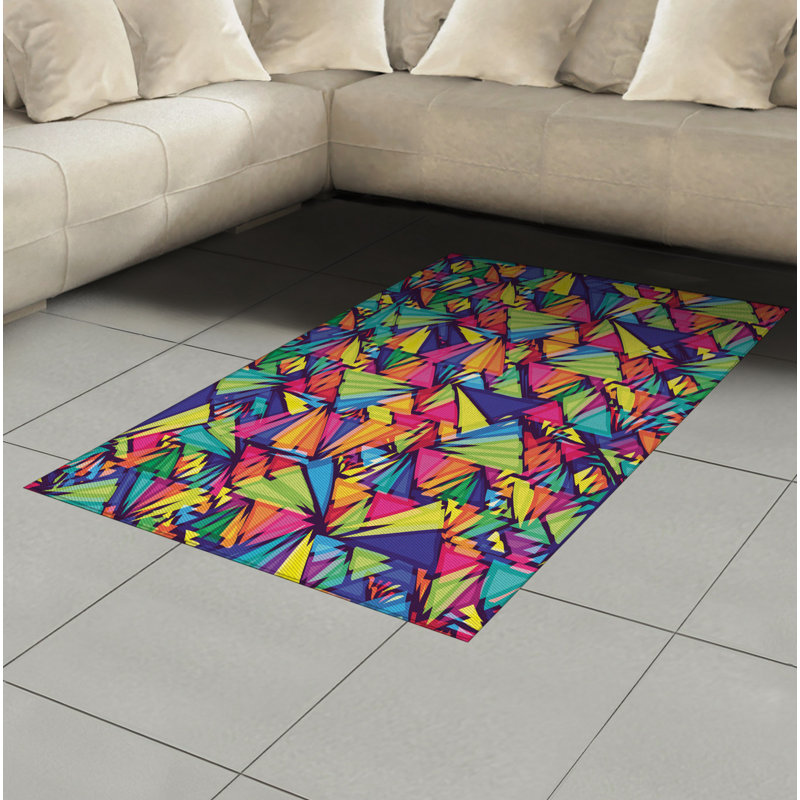 Indie High Density Long Fiber Poly Threads Decorative Area Rug Carpet, Rectangle 4' x 5'8"