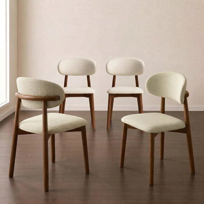 Upholstered Solid Wood Side Dining Chair 