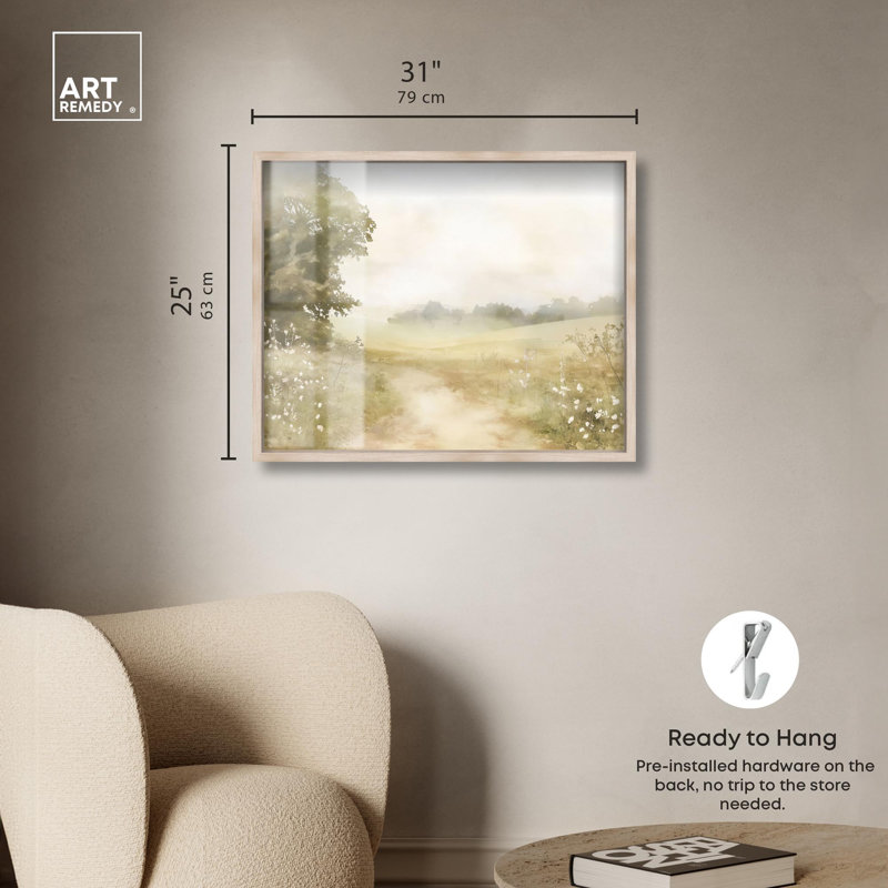 «English Escape Shadowbox Print» par Art Remedy, H 25 po x l 31 po, Crème, crème