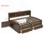 Lit de jour double de style moderne avec 2 armoires de chevet et 4 tiroirs-1265925540
