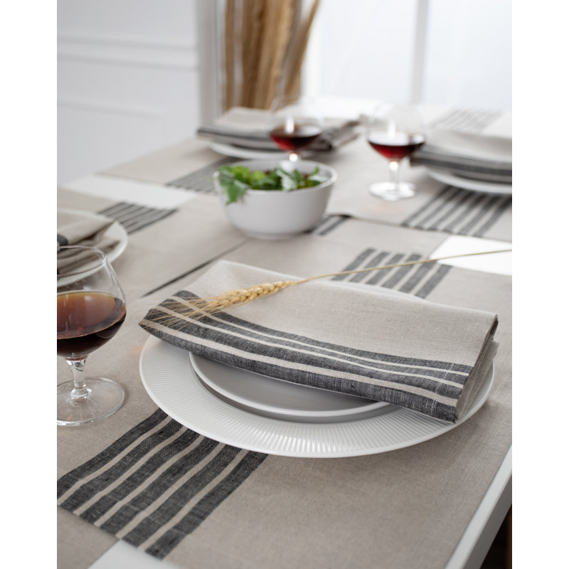 Chemin de table en lin D'Moksha Homes, 72" Runner, Campagnard A