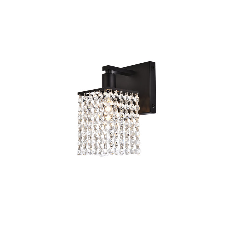 Éclairage pour meuble-lavabo à intensité variable de 3 lumières Presler, Noir, H 8,4 po x l 5,8 po x P 4,8 po, Une lumière