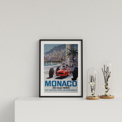 Retro Motor Racing Monaco GP 1965 by Vouvart - Single Picture Frame Print