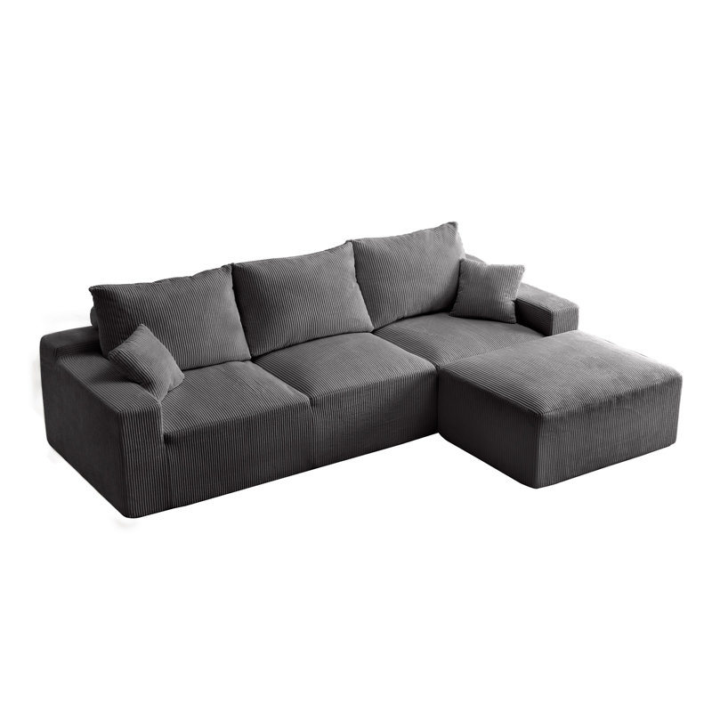Canapé modulaire en forme de L de Boneless, Gris