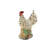 Ceramic Spotted Indoor Outdoor Rooster Beige Decorative Garden Sculpture with Black and Red Accents