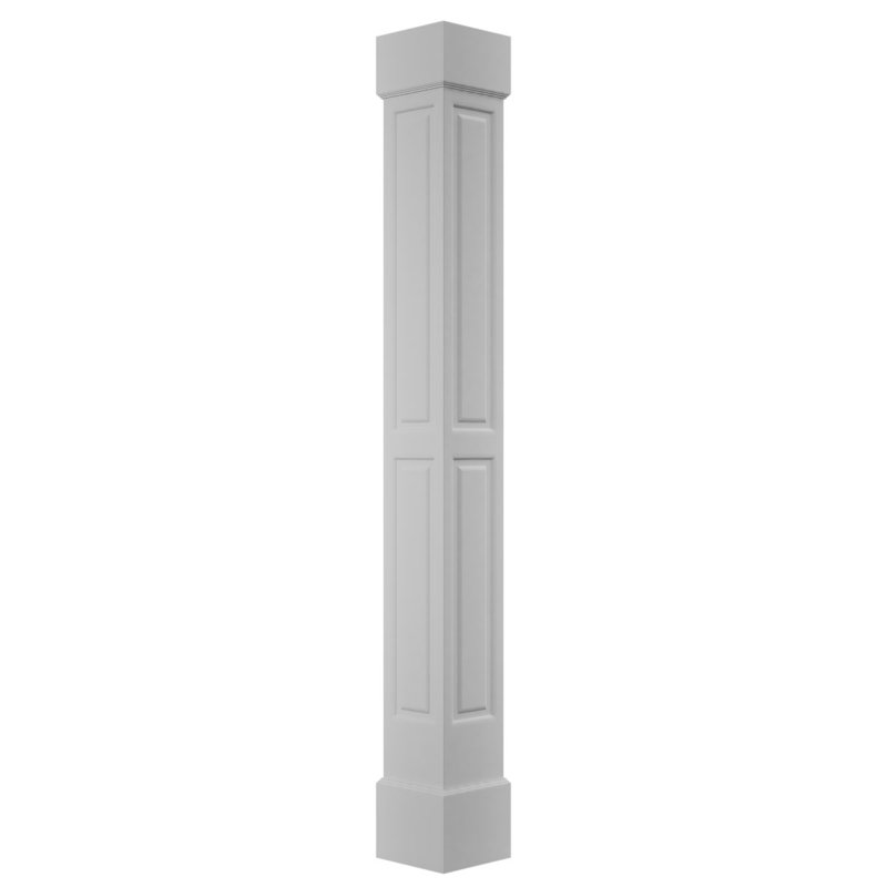 Ensemble de colonnes à double panneau surélevé en PVC Craftsman Classic Square, H 96 po x l 7,63 po